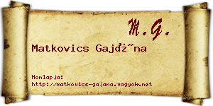 Matkovics Gajána névjegykártya
